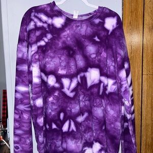 Tultex Purple Tie-Dye Crew Neck Sweater
